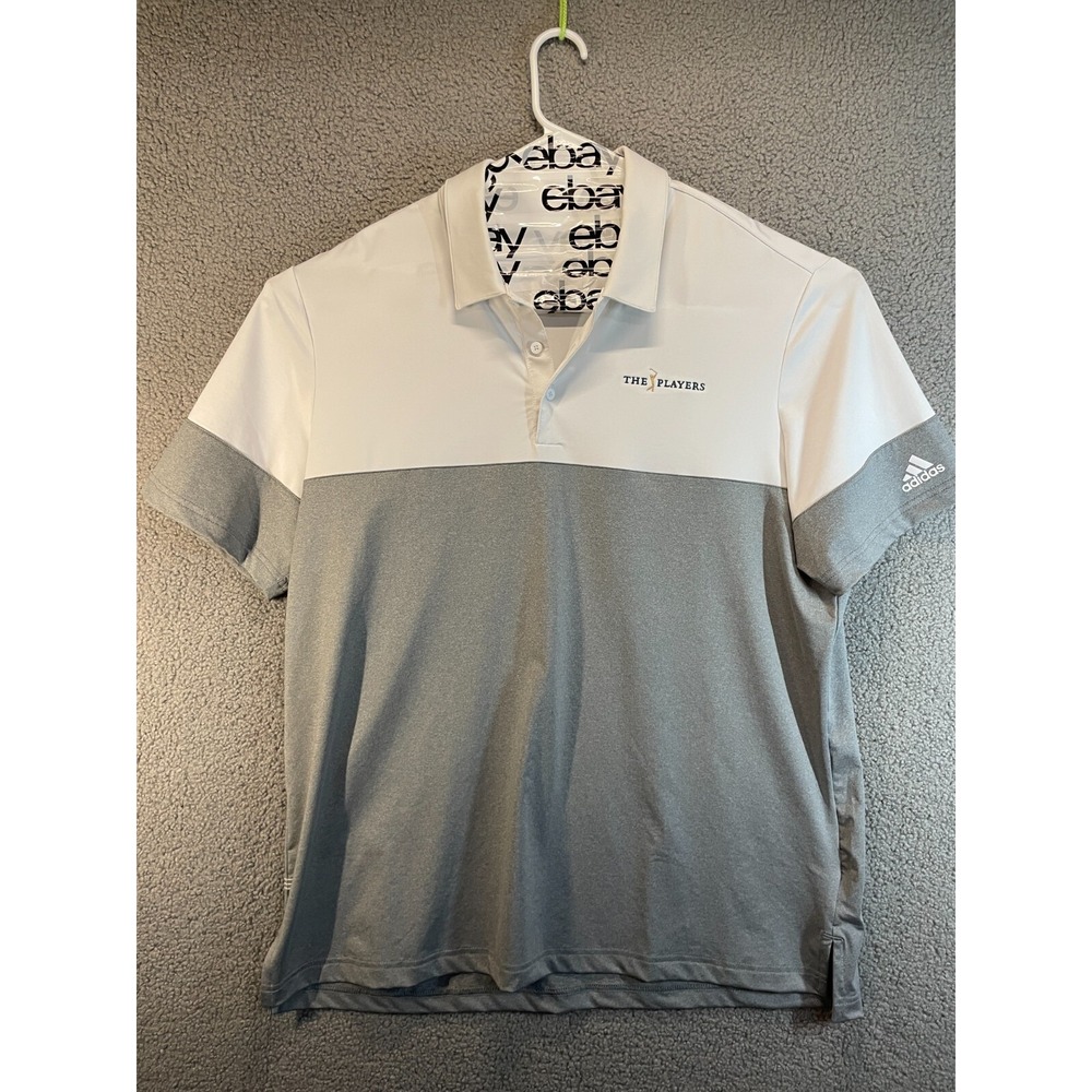adidas THE PLAYERS Two-Tone White and Gray Polo